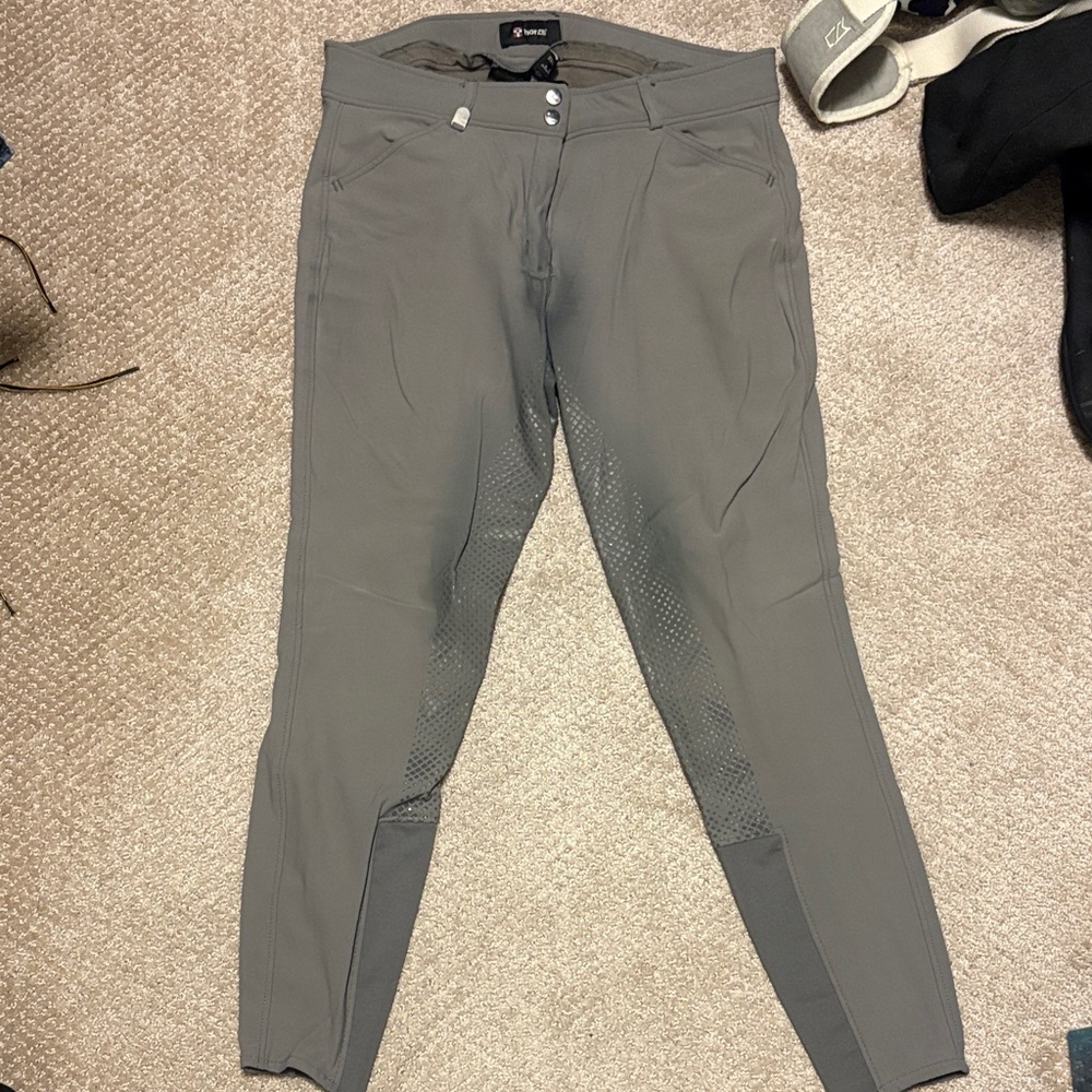 Horze Grand Prix Full Seat 32R Gray Riding Pants